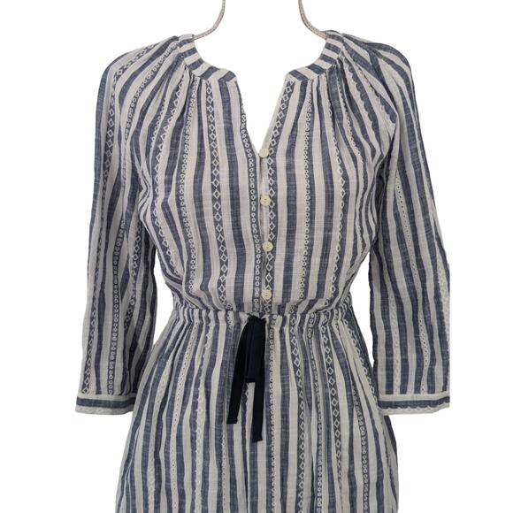 NWOT! NAUTICA JEANS CO.! EYELET & EMBROIDERED BLUE/WHITE MUSLIN SUN DRESS! SZ XS - Picture 3 of 7